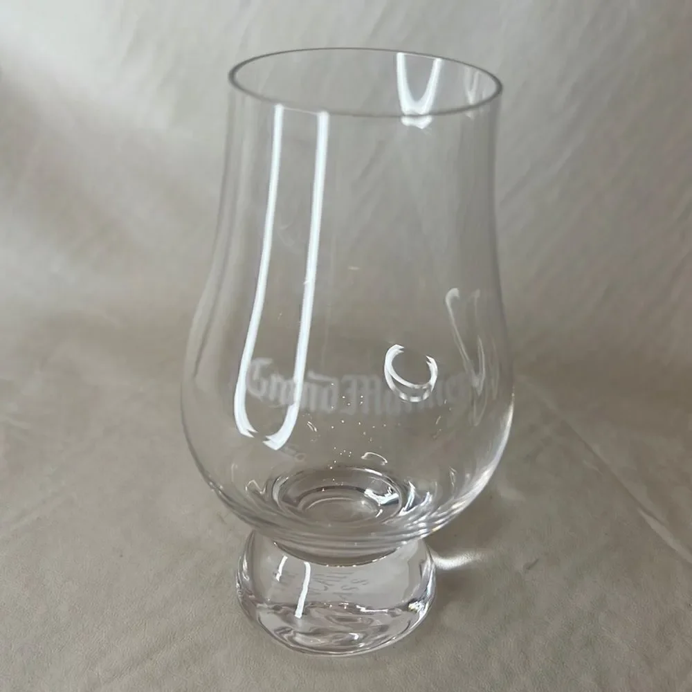 Grand Mariner 8 Ounces Cordial Liquor Cocktail Clear Glass White Lettering Used